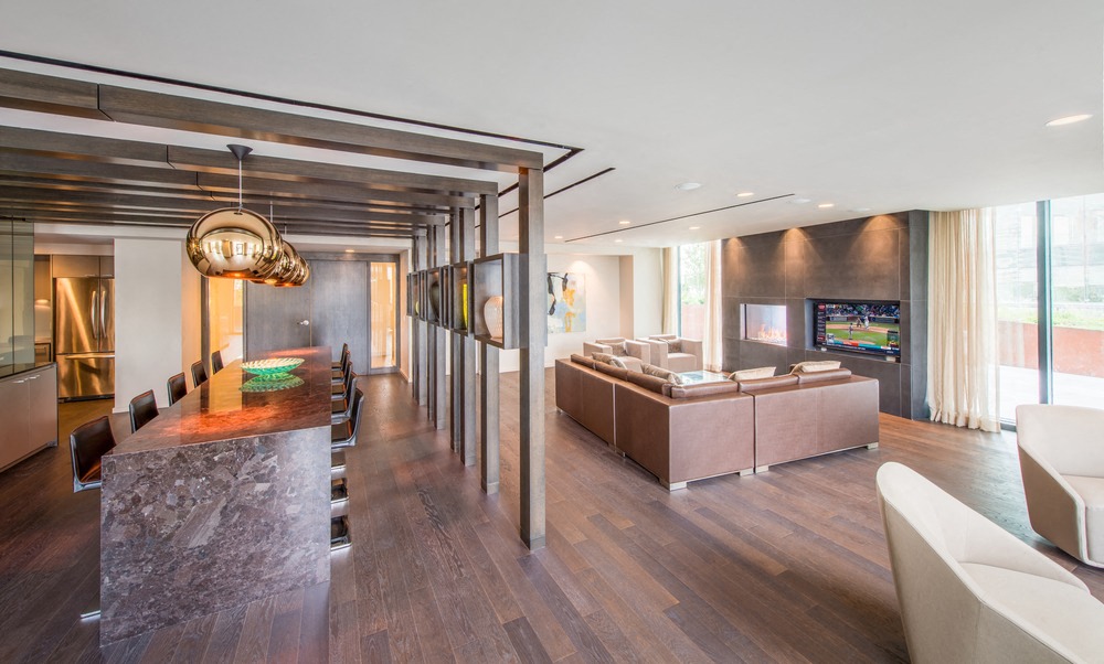 Refined lounge setting with elegant interior details
